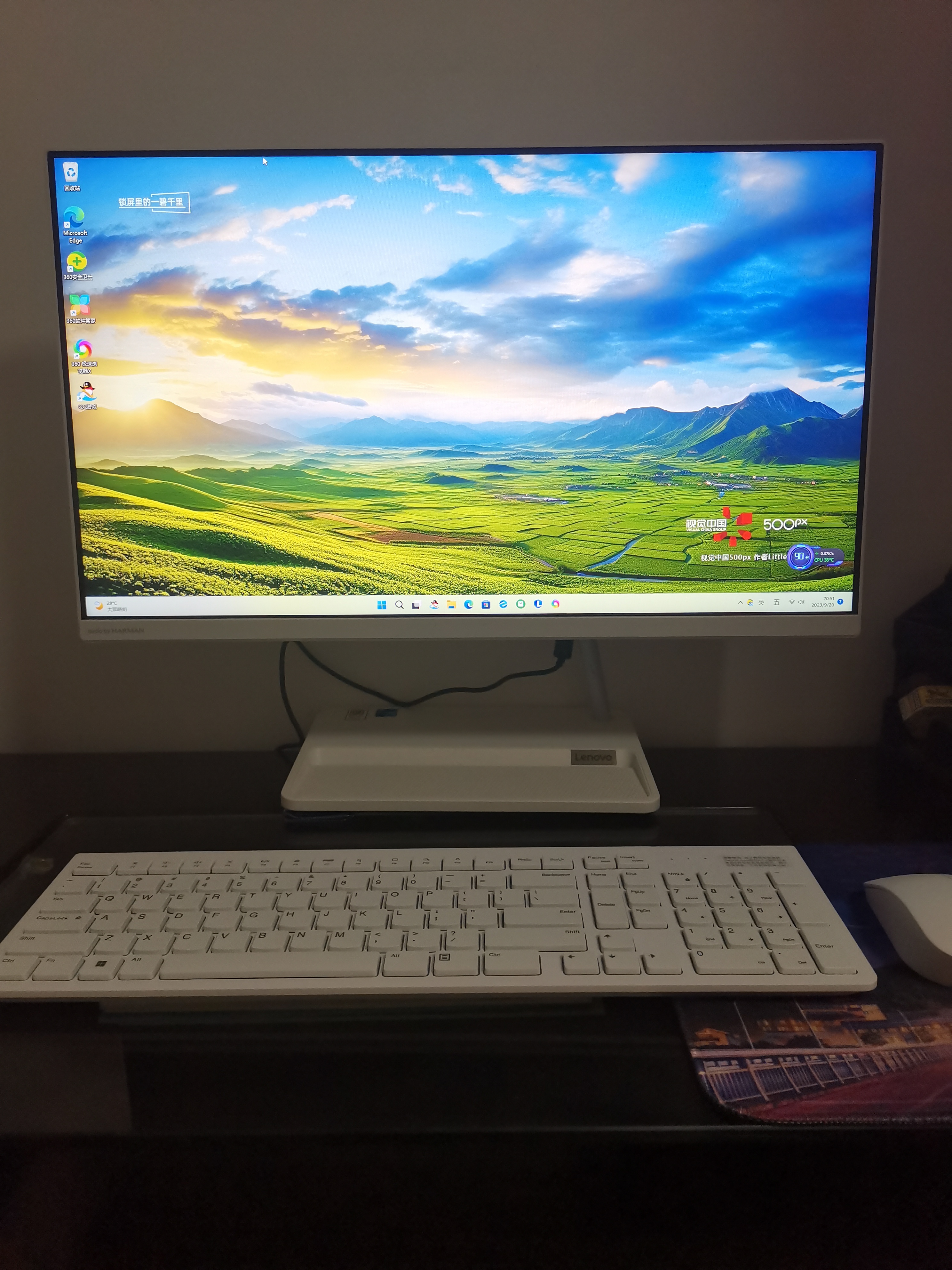 联想(Lenovo)小新24 23.8英寸一体台式机电脑(酷睿i5-12450H 16G 512G SSD 摄像头 win11 无线键鼠)白色晒单图