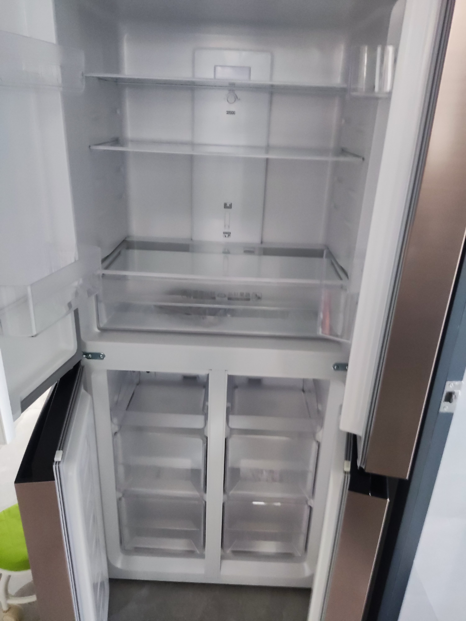 奥马(Homa)365升十字对开门冰箱 一级双变频 风冷无霜节能保鲜 四门多门大冰箱BCD-365WDK/B星爵银晒单图