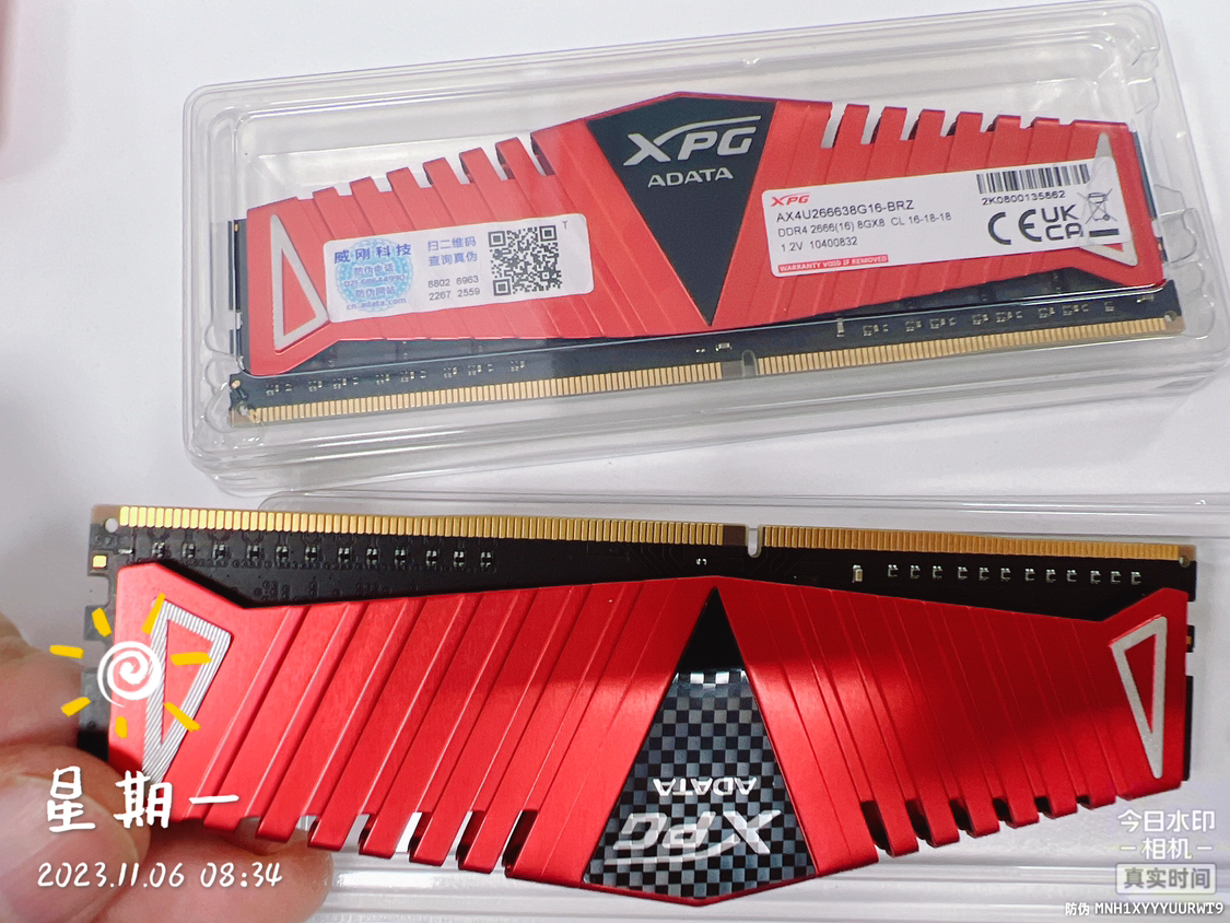 威刚(ADATA) XPG-威龙Z1系列 DDR4 2666 16G(8Gx2)套装 台式机电脑内存条晒单图