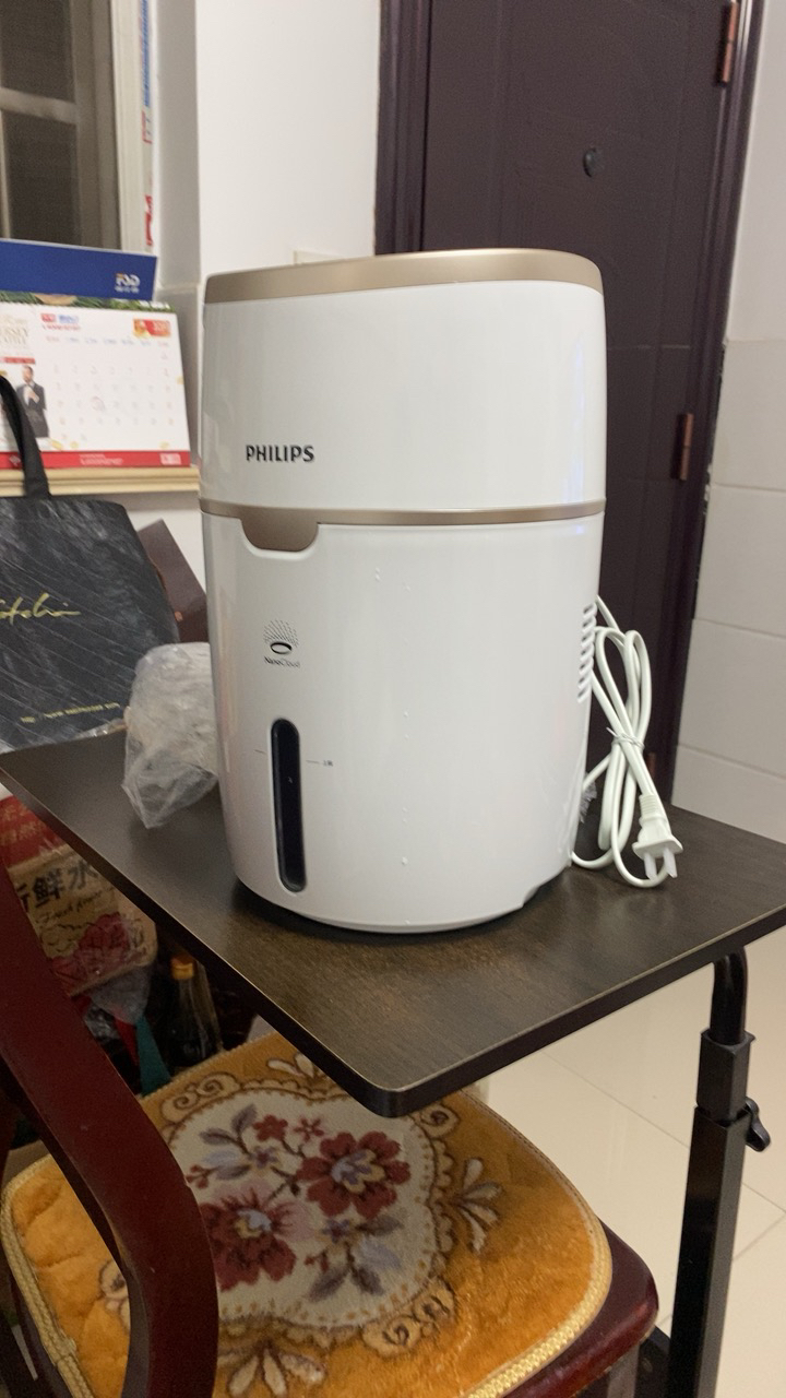 飞利浦(Philips) 空气加湿器 上加水 自动加湿 湿度数显 纳米无雾恒湿 卧室办公室家用加湿 HU4816/00晒单图