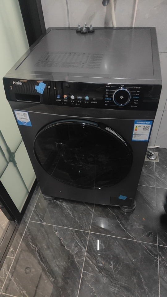 海尔滚筒洗衣机全自动10公斤变频一级能效家用大容量直驱变频智能投放晶彩大屏洗衣机 12BD55S晒单图