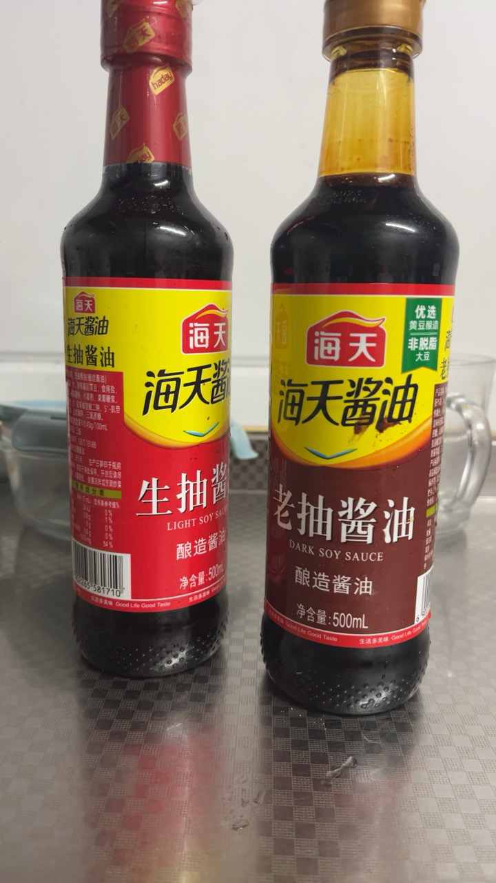 海天生抽酱油500ml+老抽酱油500ml调味组合晒单图