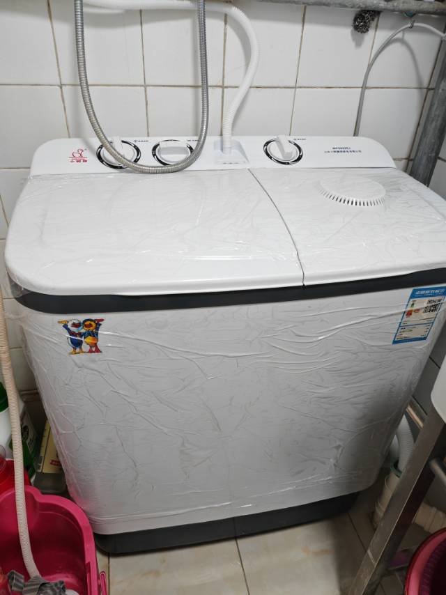 小鸭9公斤半全自动洗衣机双缸双桶家用宿舍租房洗脱一体带甩干桶 大容量 蓝光款晒单图