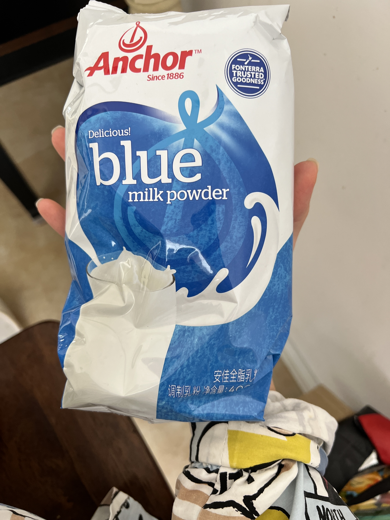 安佳(Anchor)新西兰奶源 全脂乳粉400g*2袋装 青少年中老年调制乳粉 成人奶粉晒单图