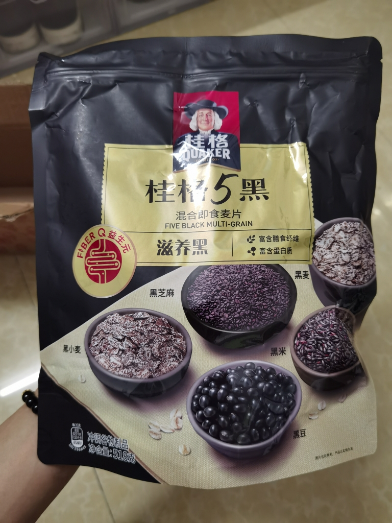 桂格五黑混合即食麦片518g*1包晒单图