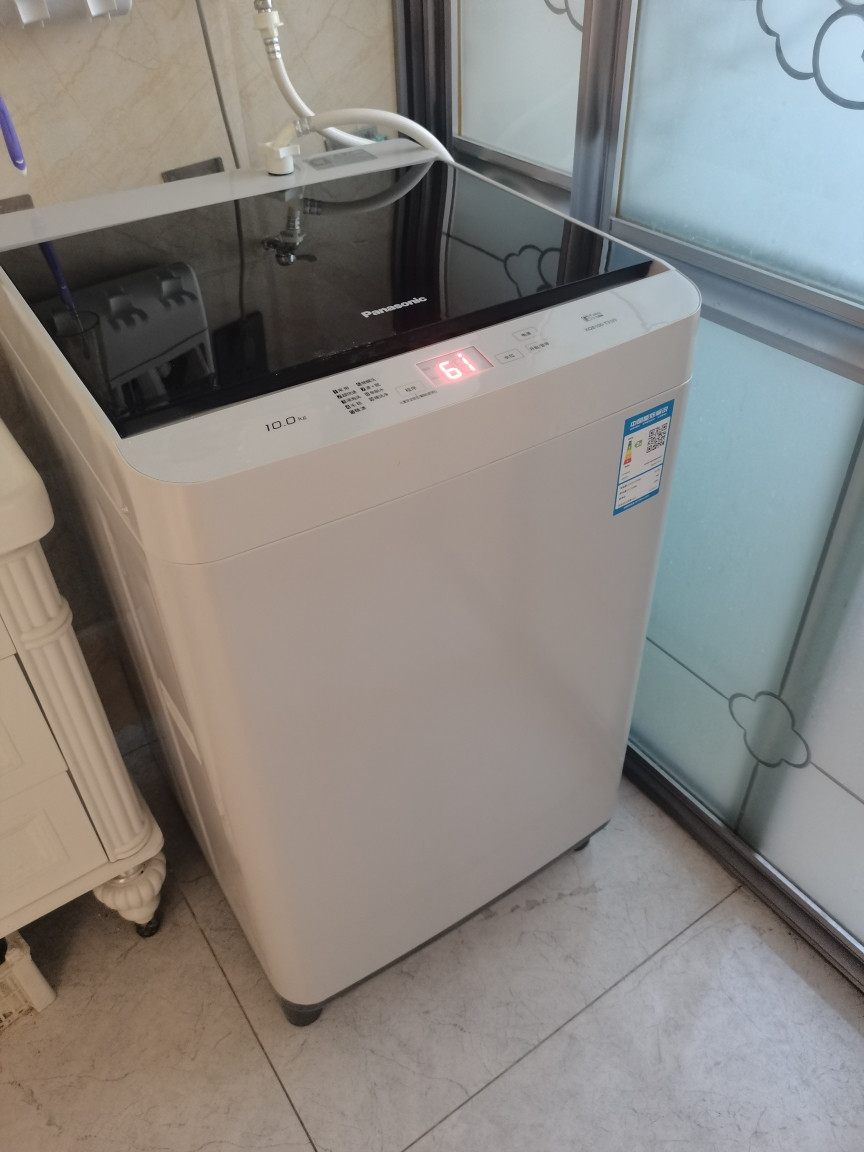 松下(Panasonic)10公斤全自动波轮洗衣机家用大容量 节能省水除螨洗人工智能 抗菌桶洗净XQB100-T31FF晒单图