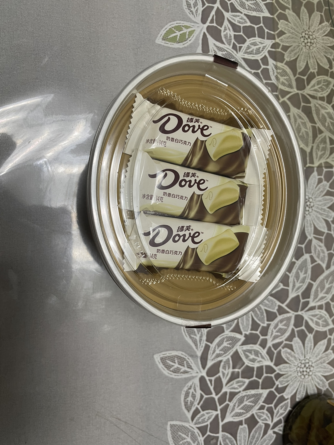 德芙(DOVE)巧克力碗装奶香白巧克力252g零食情人节礼物晒单图