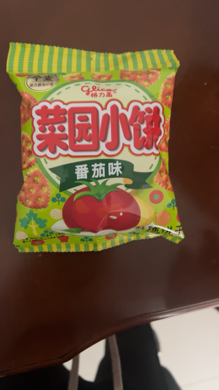 glico格力高菜园小饼40g*6包(葱辣味+番茄味)办公室休闲薄脆饼干零食晒单图