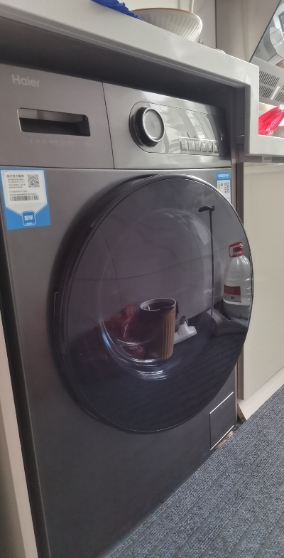 海尔(Haier)10公斤 家用 洗烘一体机 变频全自动 滚筒洗衣机 智能烘干 超薄机身EG100HMATE28S晒单图