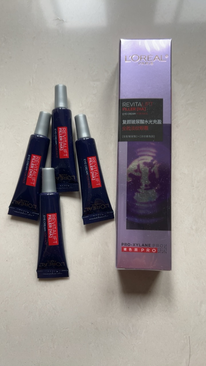 欧莱雅复颜玻尿酸水光充盈全脸淡纹眼霜30ml(二代紫熨斗 玻色因保湿补水淡纹抗皱提拉紧致)晒单图