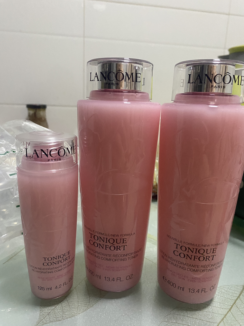 LANCÔME 兰蔻玫瑰露清滢柔肤粉水爽肤水400毫升干皮真爱补水保湿大粉水两瓶装+125ml/中样晒单图