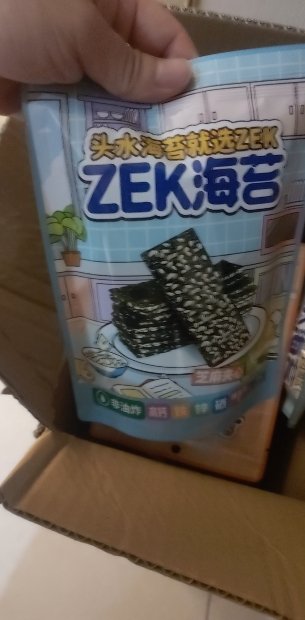 ZEK每日夹心脆海苔6袋(芝麻味40g*3+南瓜籽味40g*3)添加芝麻儿童零食40g即食薄脆紫菜网红海味小吃晒单图