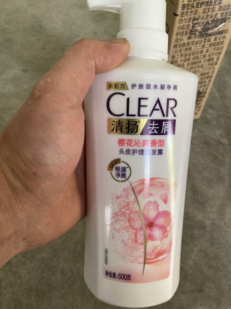 清扬(CLEAR)净爽头皮护理去屑洗发水 清樱花露香型500g+100g*2[联合利华] 去屑清爽48h长效樱花香晒单图