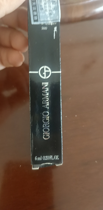 (ARMANI) 阿玛尼臻致丝绒哑光 黑管唇釉口红 漆光唇釉口红6ml 500# 红带金橘色晒单图