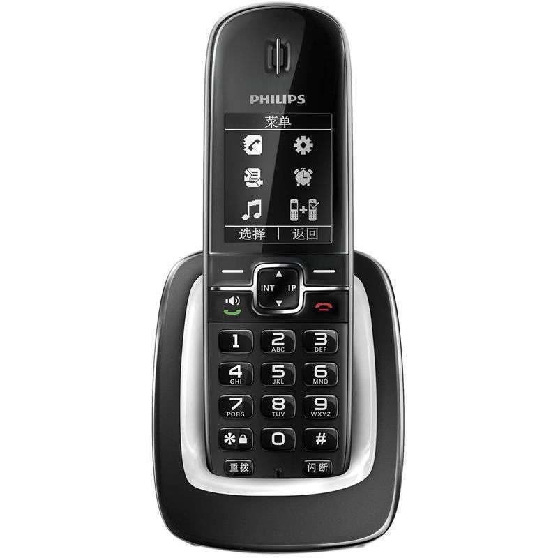飞利浦(Philips) DCTG492 数字无绳电话机家用无线子母机办公固话/电话本/黑名单/来电语音报号码(黑色)图片