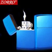 香港佐罗加厚铜壳煤油防风打火机 可激光雕刻图片生活照片烟具创意礼物 蓝冰光板
