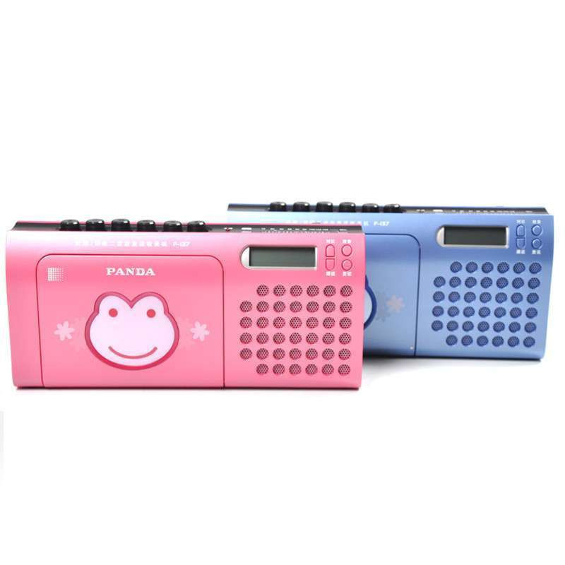 熊猫(PANDA) F-137 蓝色 小型便携台式英语磁带录音收音机 学生复读机教育胎教英语学习
