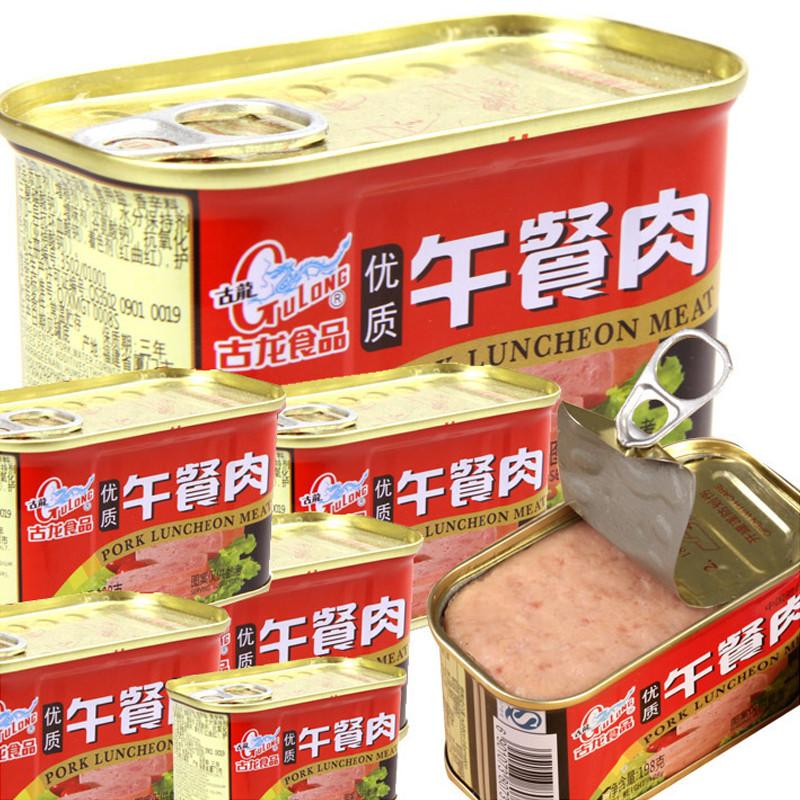 古龙午餐肉罐头198g 户外速食肉罐头食品 精品即食火腿肉