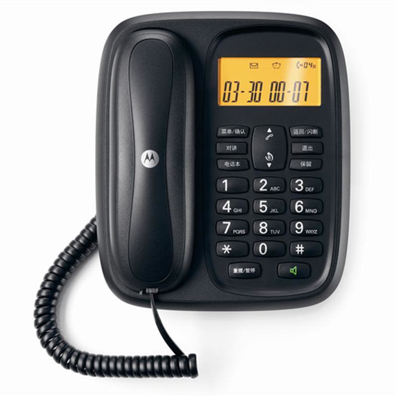 摩托罗拉(MOTOROLA) CL101C数字无绳电话机座机子母机中文显示免提套装办公家用一拖一固定无线座机(黑色)图片