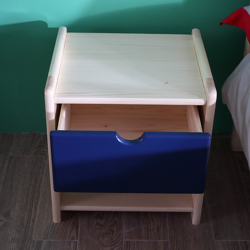 多喜爱家具 实木床头柜儿童环保二抽木色松木卧室储物柜子家具