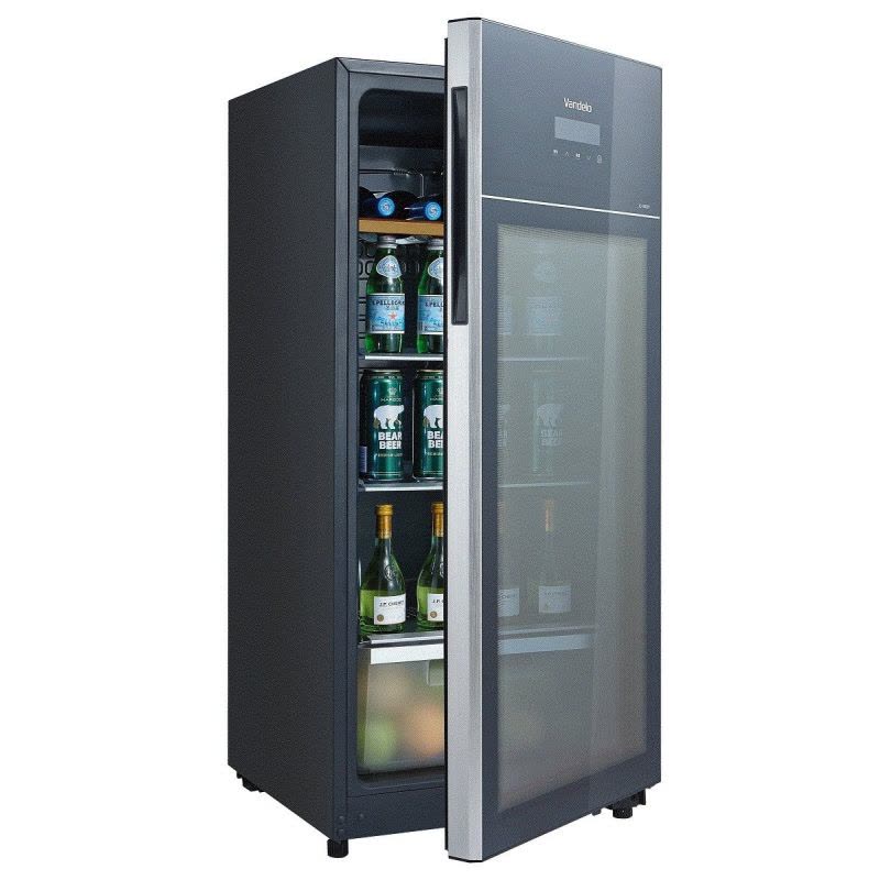 Midea 美的 JC-145GEV 冰柜 侧开式 黑色亚光 凡帝罗红酒柜 多温区设计 榉木酒架 冷藏柜冰吧图片