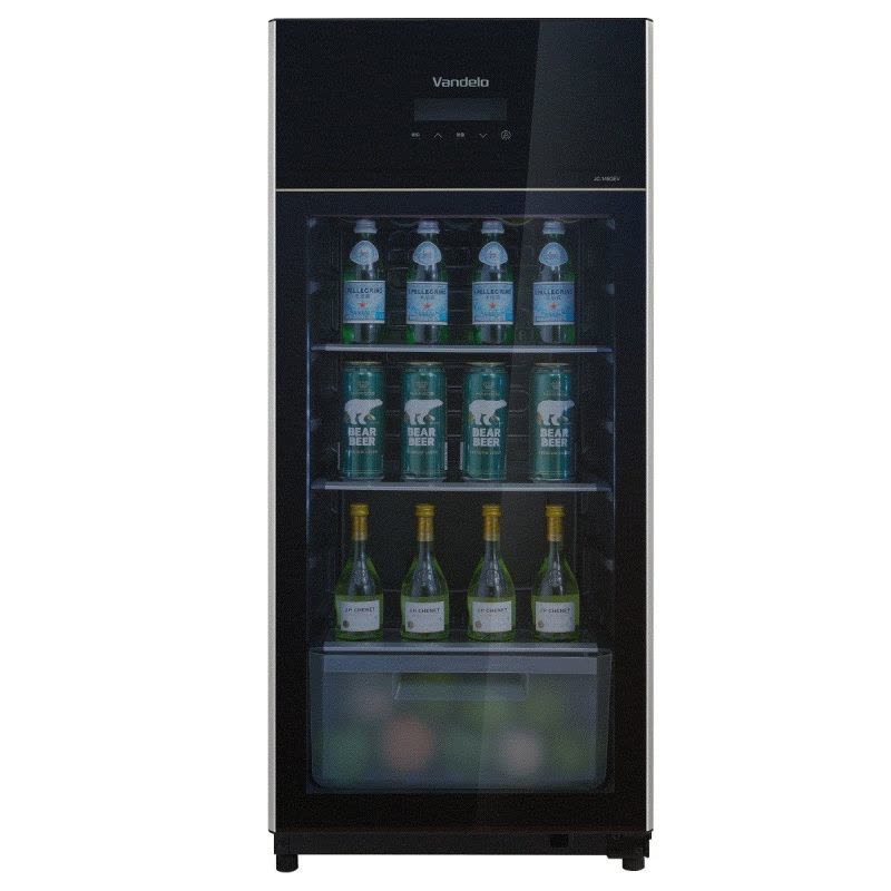 Midea 美的 JC-145GEV 冰柜 侧开式 黑色亚光 凡帝罗红酒柜 多温区设计 榉木酒架 冷藏柜冰吧图片