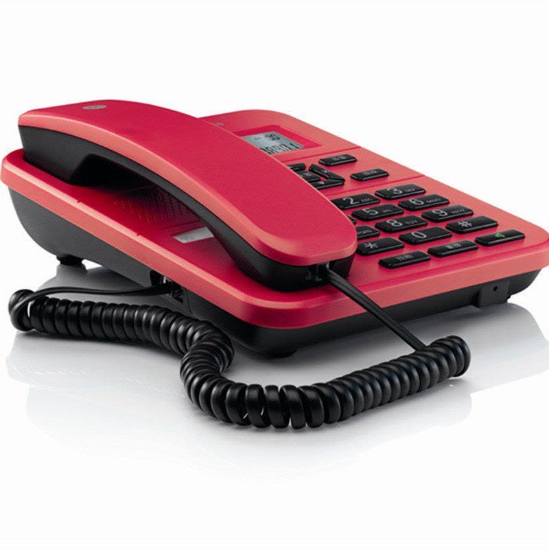 摩托罗拉(MOTOROLA) CT202C普通家用/办公话机来电显示电话机商务有绳座机(红色)图片