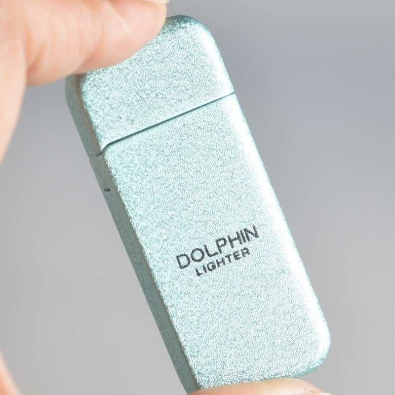 海豚DOLPHIN砂轮打火机充气罐 创意气体点烟器 薄型磨砂面图片