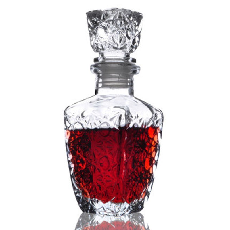 250ML小号方形钻石玻璃红酒瓶酒樽调酒酒具酒壶酒坛葡萄酒瓶