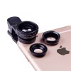 Wblue 手机镜头摄影外置头鱼眼广角微距微镜 三合一拍照单反自拍器 苹果安卓通用 黑色镜头