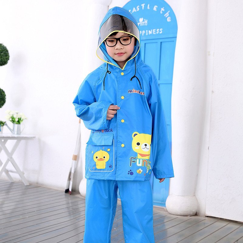 名盛男女学生儿童雨衣分体套装尼龙绸防水卡通韩版时尚雨披