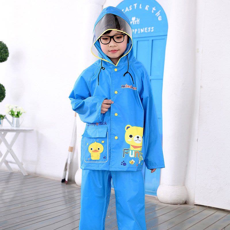 名盛男女学生儿童雨衣分体套装尼龙绸防水卡通韩版时尚雨披图片