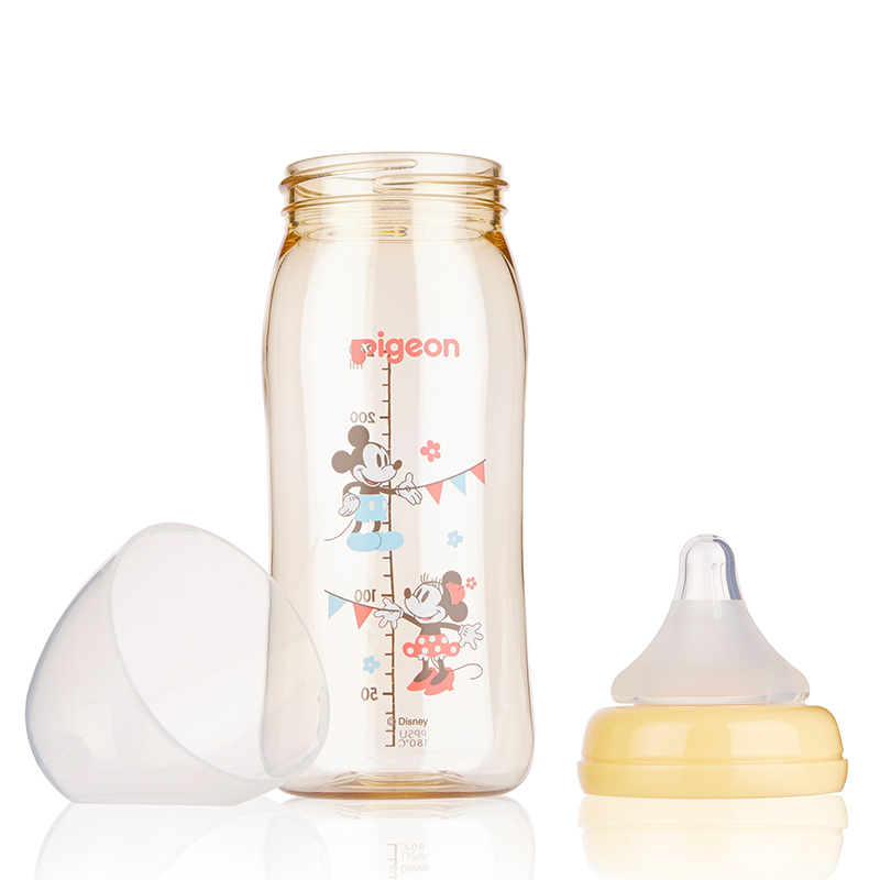 贝亲(pigeon)Disney宽口径PPSU奶瓶240ml配M奶嘴(米奇-派对)AA162