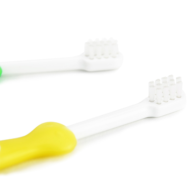 贝亲训练牙刷三阶段2只装(绿色+黄色)高清大图