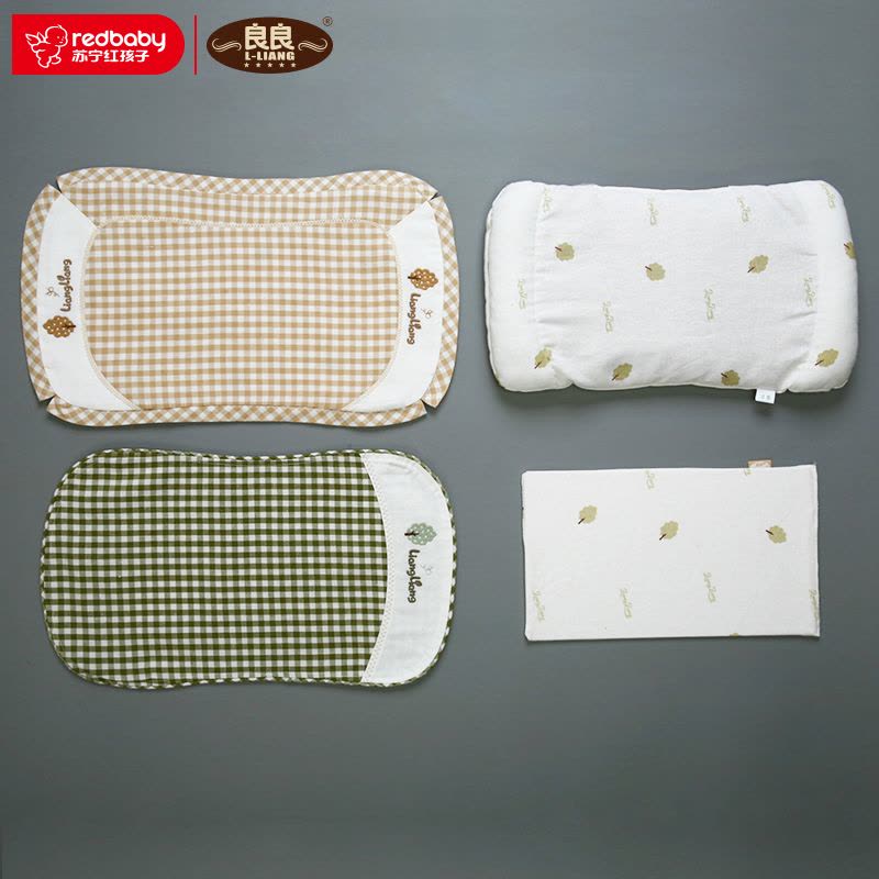 良良 LLA01-1C 婴幼儿护型保健枕宝宝枕头防偏头防多汗(0-3岁)米咖 床上用品 41.5*24.5cm图片