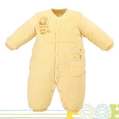 Disneybaby迪士尼宝宝快乐童年前开夹棉哈衣黄色822811359