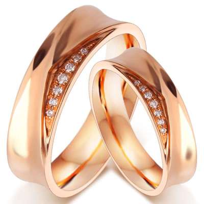 今上珠宝 别致 18K金钻石对戒 订婚结婚 戒指
