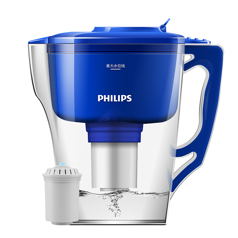 飞利浦 Philips 净水器 净水壶 WP2801 自配一芯 蓝色4升