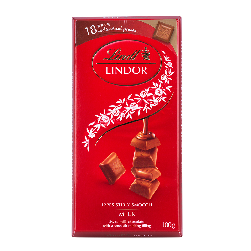 瑞士莲(Lindt) 软心-小块装牛奶巧克力 100g 18块立小块(瑞士)