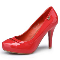 红蜻蜓时尚高跟女单鞋WFB31352红色36码