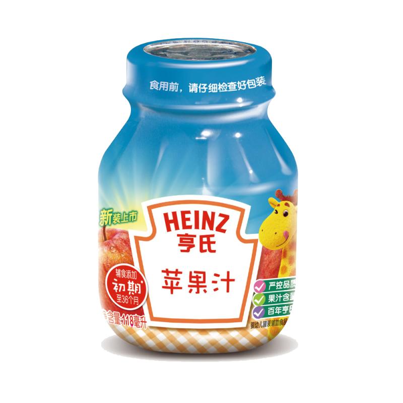 亨氏苹果汁118ml/瓶 宝宝辅食
