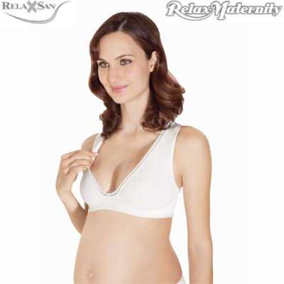 意大利瑞兰森-纯棉纤维5710孕妇哺乳胸罩-支托母乳孕妇胸围内衣白色/M