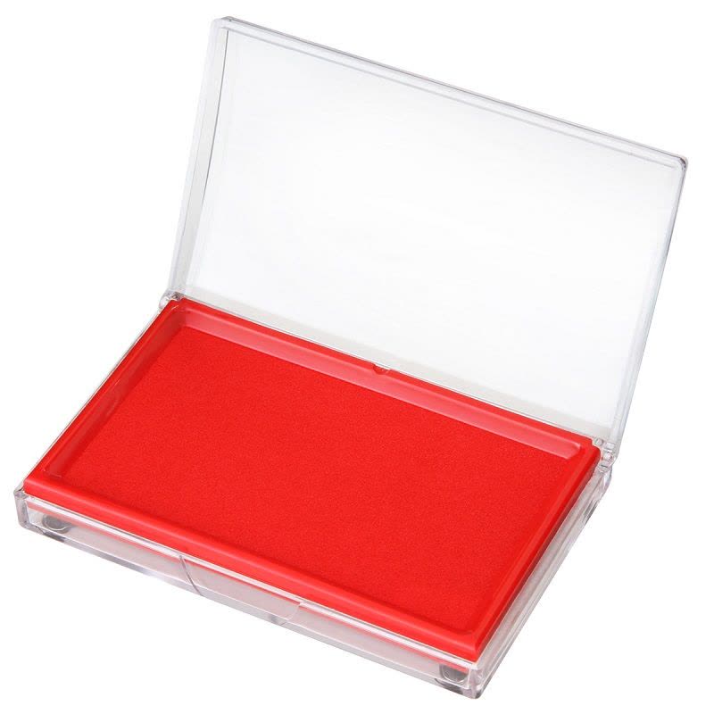 Deli 得力9864 方形透明外壳快干印台/印泥/印油 支持即印即干 红色 1盒装图片