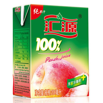 汇源100％精巧装桃汁200ml