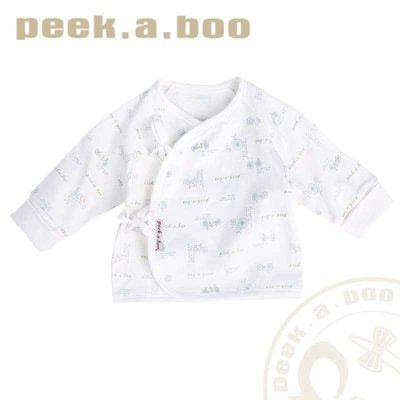 皮卡泡泡 宝宝纯棉舒适亲透气可外穿 斜襟系带长袖和袍 上衣 PNY553-501-1