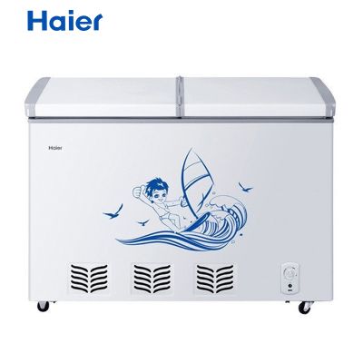 海尔（Haier）FCD-217SE(白色) 217升冰柜 卧式冰箱 蝶形门 侧掀门 双温冷柜 电脑控温 家用商用二合一