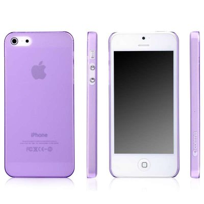 comma(珂玛)极度超薄磨沙背壳苹果iphone5透紫