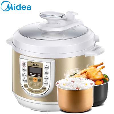 美的(Midea) 电压力锅 W13PCS603E 6L大容量 一锅双胆 智能预约 微电脑式 土豪金 电饭煲