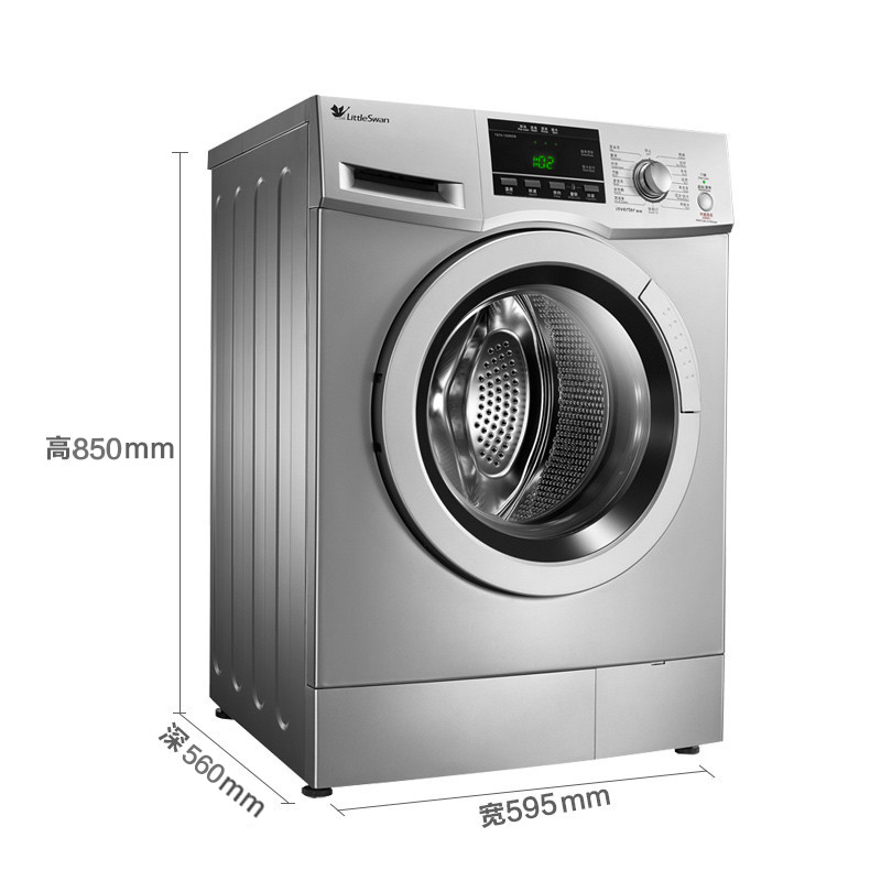 小天鹅(Little Swan)TG80-1229EDS 8公斤洗衣机 变频节能 可中途添衣 去污强劲 家用 银色高清大图