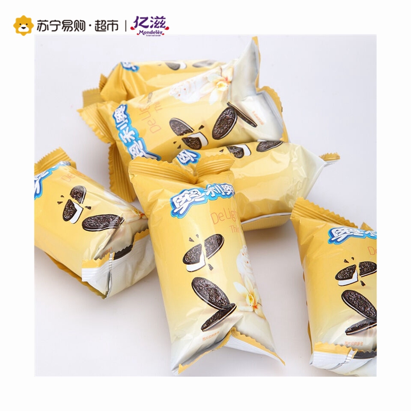 奥利奥 巧轻脆薄片夹心饼干(柔滑香草慕斯味)312g/盒(家庭装)